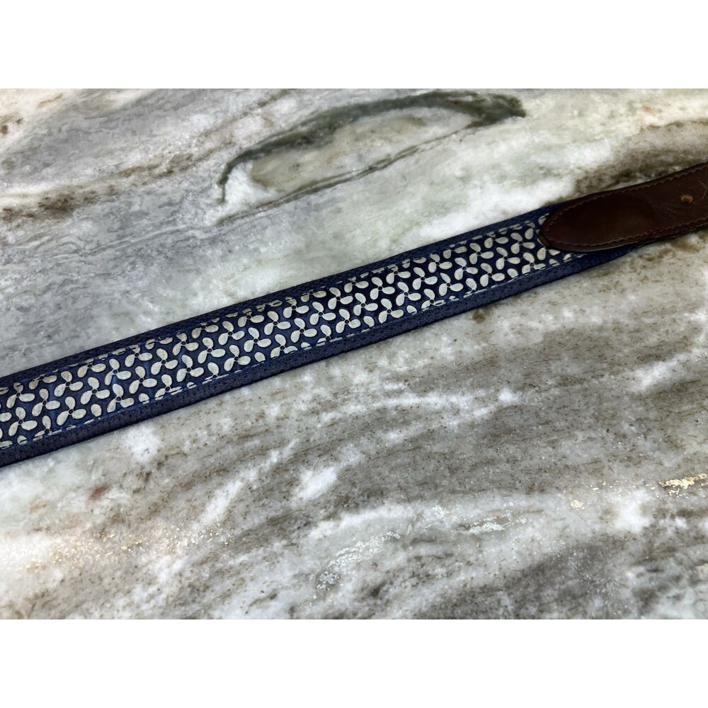 Vineyard Vines Belt SZ 30 Blue Boat Propeller Nautical Canvas Leather Men - Picture 11 of 12